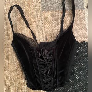 Victoria Secret Black Velvet Corset